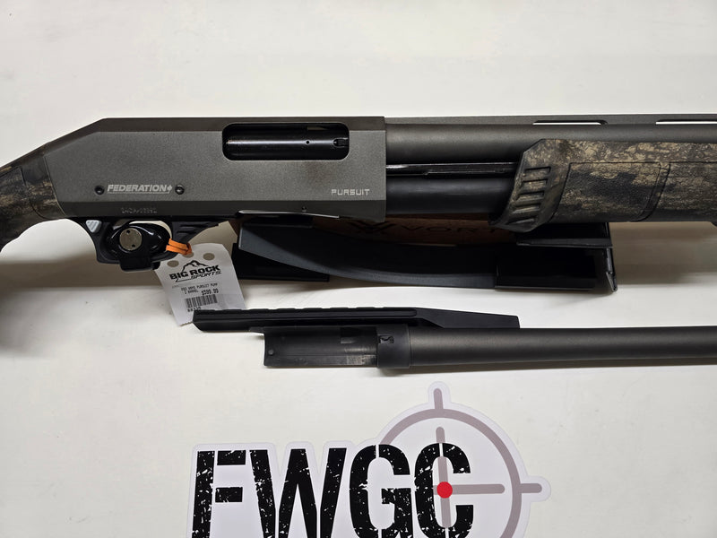 Load image into Gallery viewer, FWGC | Federation Arms Pursuit Pump-Action 12GA 3&quot; 2 Barrel Combo Real Tree Timber
