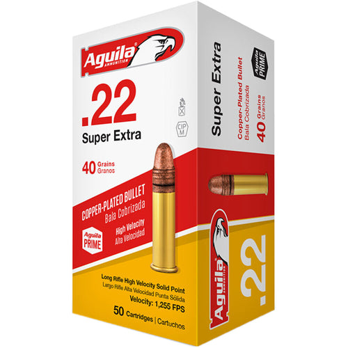Aguila Super Extra HV, .22 LR, 40 Grain, Solid Point, 50/Box | FWGC