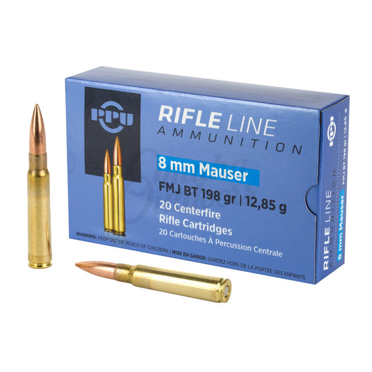 PPU 8MM Mauser FMJ BT 198gr 20 rnds