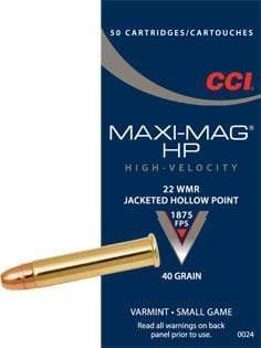 CCI 22 WMR Maxi-Mag 40gr JHP