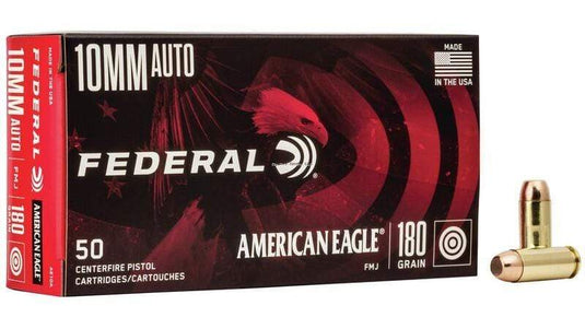 Federal AE10A American Eagle 10mm Auto, 180Gr FMJ, 50 ROUNDS