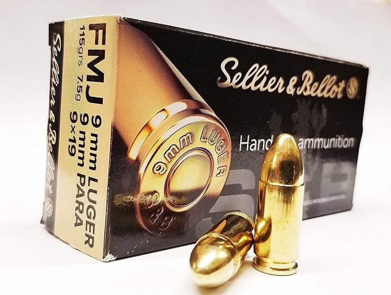 Load image into Gallery viewer, Sellier &amp; Bellot 9MM FMJ 115GR, 50 Rounds
