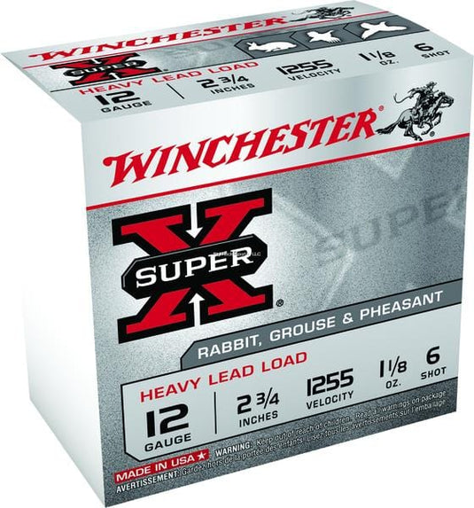 Winchester W12H6 Super X 12 GA, 2-3/4 in, No. 6, 1-1/8 oZ